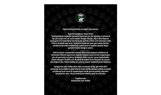 Darüşşafaka'dan Destekçilerine Anlamlı Teşekkür